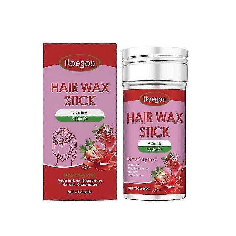 Haarwachs-Stick, Erdbeer-Styling-Creme, Haarwachs-Stick mit starkem Halt, Kontrolle fliegender Haare, Styling-Wachs für Frauen, nicht fettendes Styling-Haarwachs, Edge Con