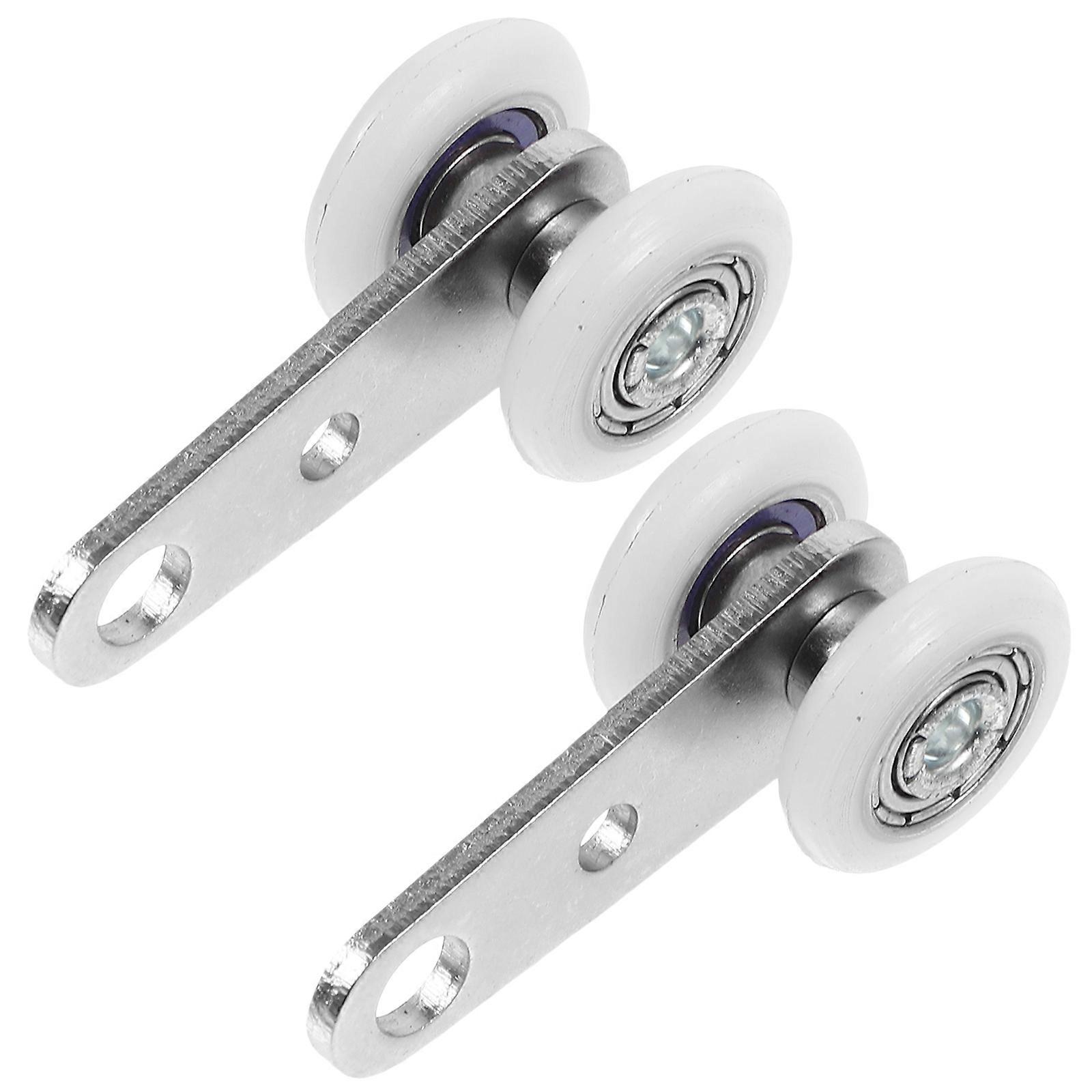 Window Pulleys Double Pulley Block Door Window For Curtains Silver 4.50x1.80x1.75cm Easy Installation 2Pcs