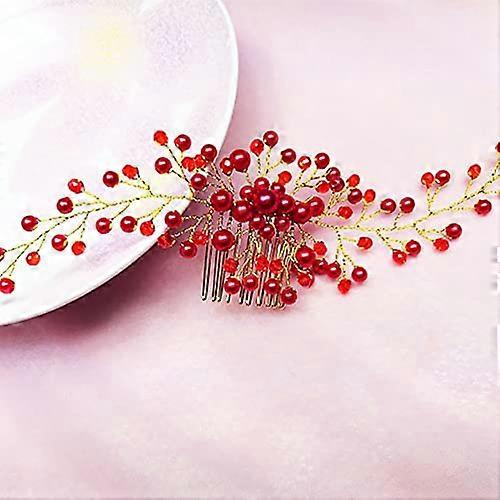 Wedding Crystal Bridal Hair Comb Headpiece with Rhinestones and Pearls, Elegant Accessory for Brides and Bridal Parties