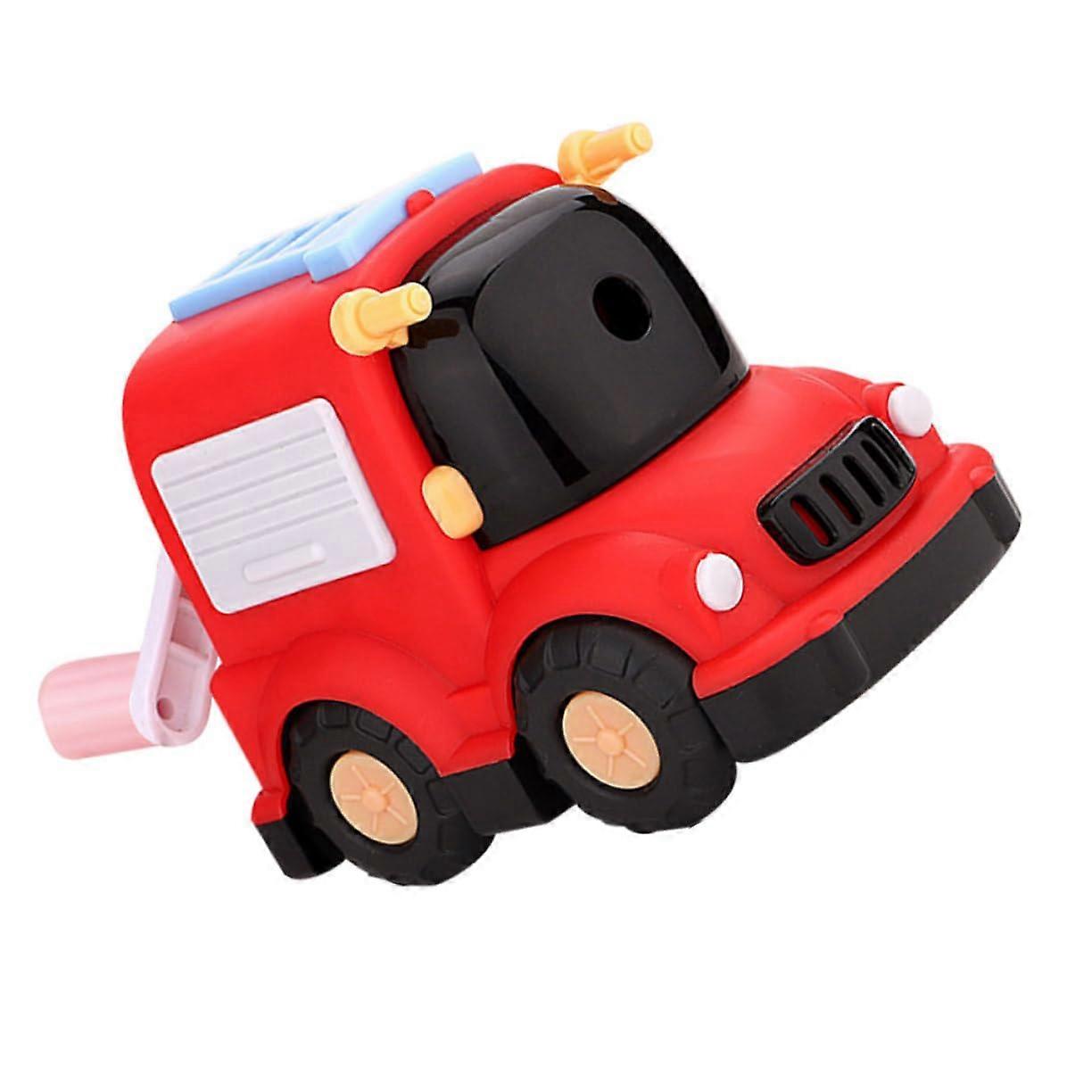 Pencil Sharpener Electric Battery Operated Automatic Red Shaper with Hand Crank for School and Office Use