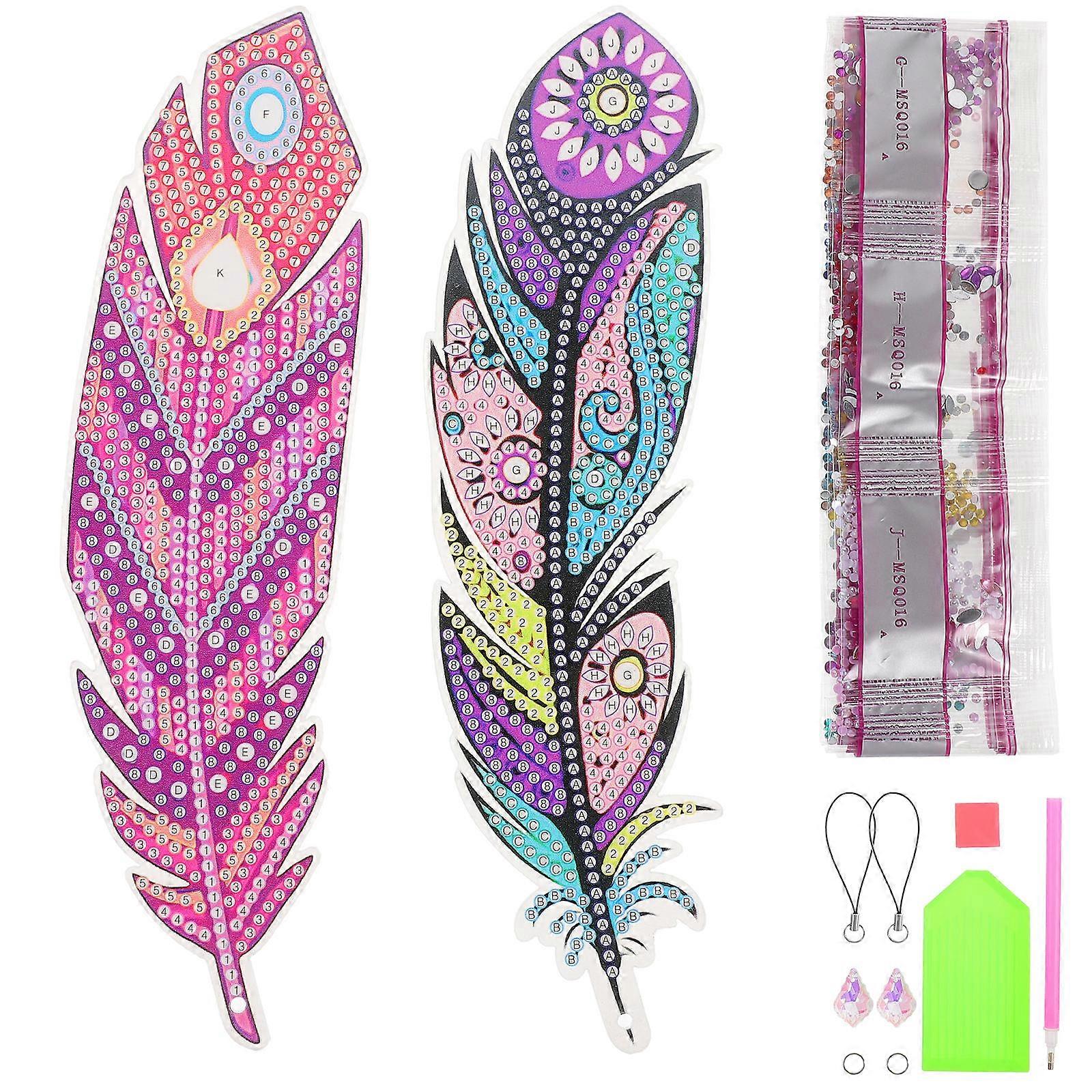 Assorted Color Diamond Art Bookmarks Acrylic for Reading Use 1Set
