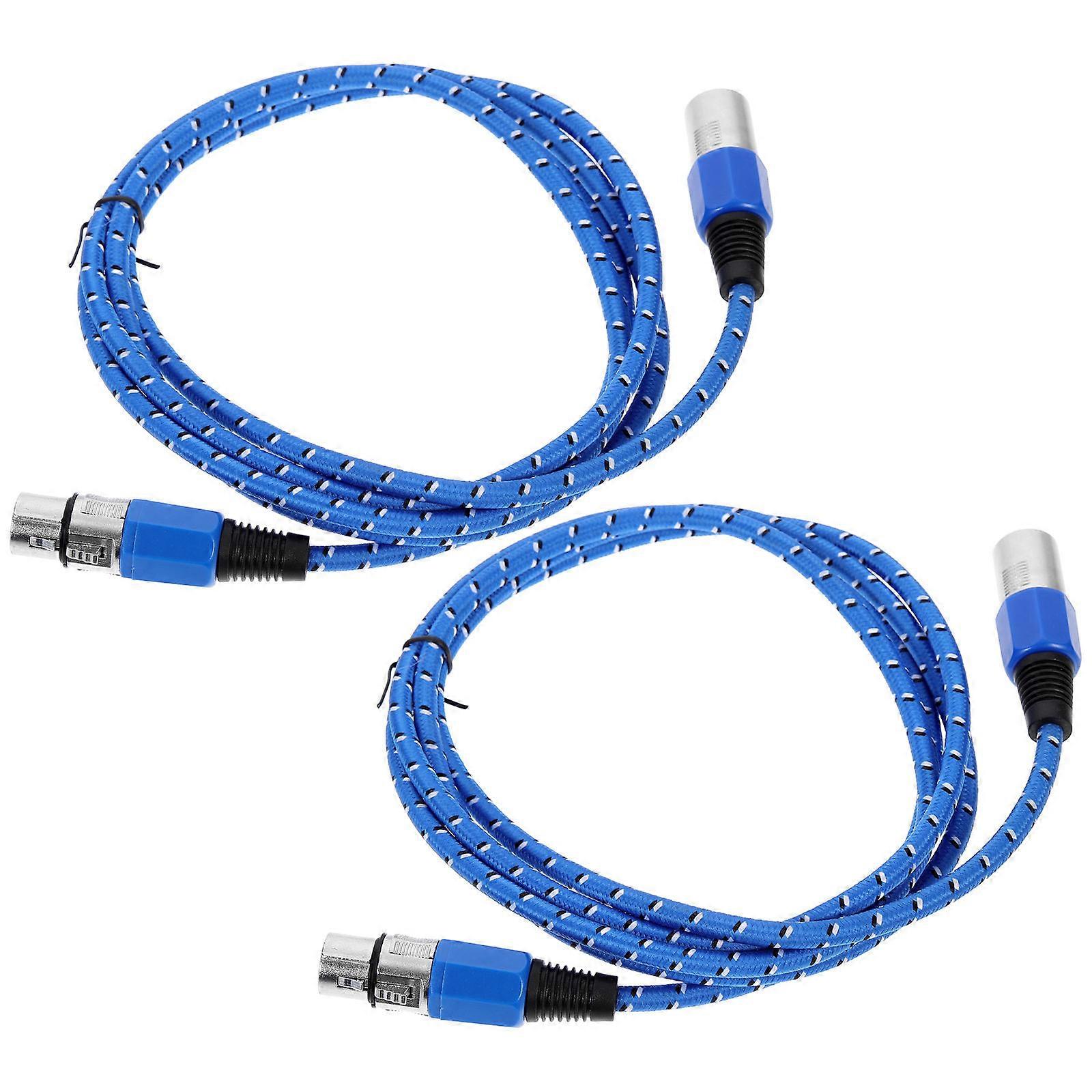 2pcs XLR Male to Female Microphone Cables, Braided Audio Wires with Wear Resistant Connectors for High Fidelity Sound and Lossless Signal Transmission