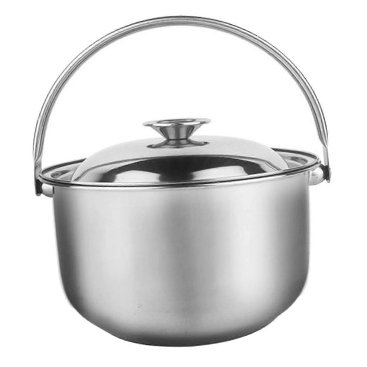 Soup pot with lid, multifunctional heatresistant cookware for soups and stews, suitable for kitchens, restaurants, and hotels.