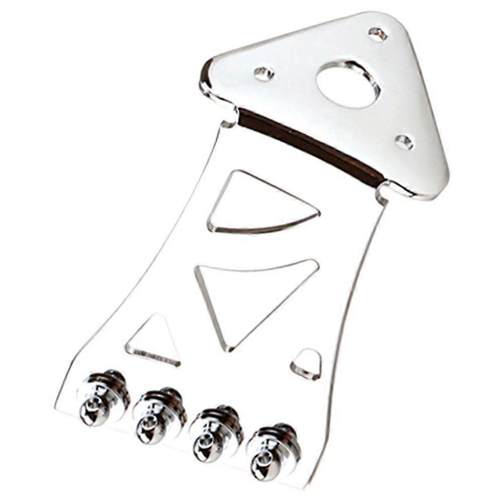 It sounds like you're describing a **decorative chrome banjo tailpiece**, possibly of a **banjo style (bell shaped)** design, often referred to as a