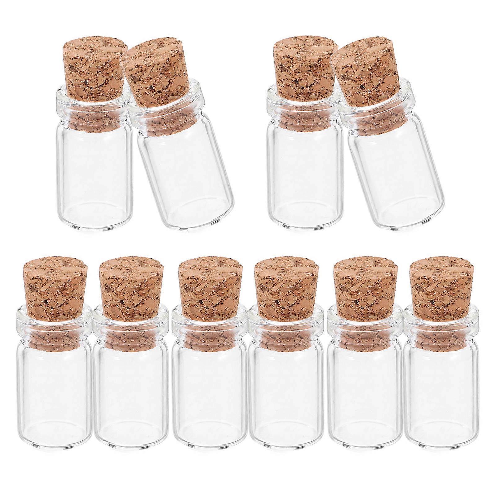 Small Glass Jars With Cork Mini Cylinder Diy Design Sealed Decorative Storage 12Pack