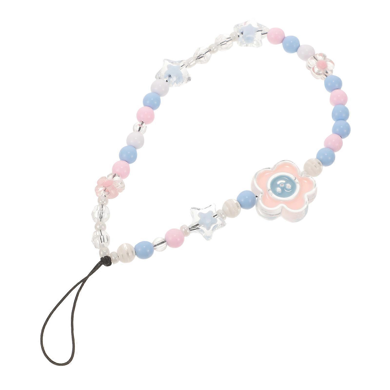 טלפון נייד חרוזים פרחוני טלפון קסם רב תכליתי עיצוב נשים צעירים מבוגרים שימוש יומיומי שרף חומר 5.9×1.6×0.3 אינץ' 1 יחידות