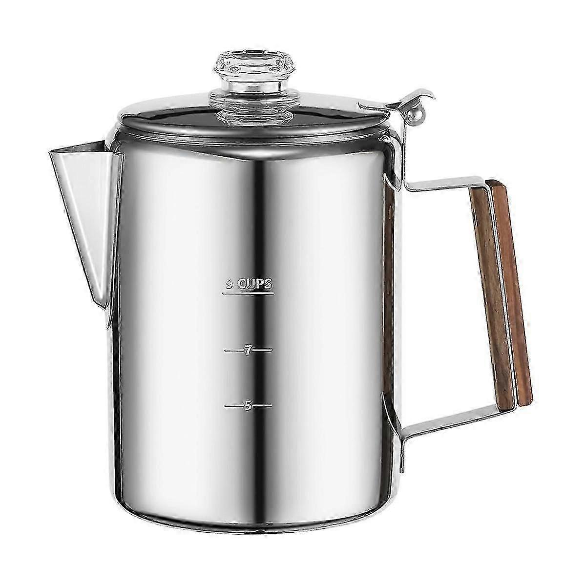 Ανοξείδωτη εστία καφέ Percolator Pot - Καφετιέρα Camping συμβατή για υπαίθριες περιπέτειες & φρέσκο καφέ