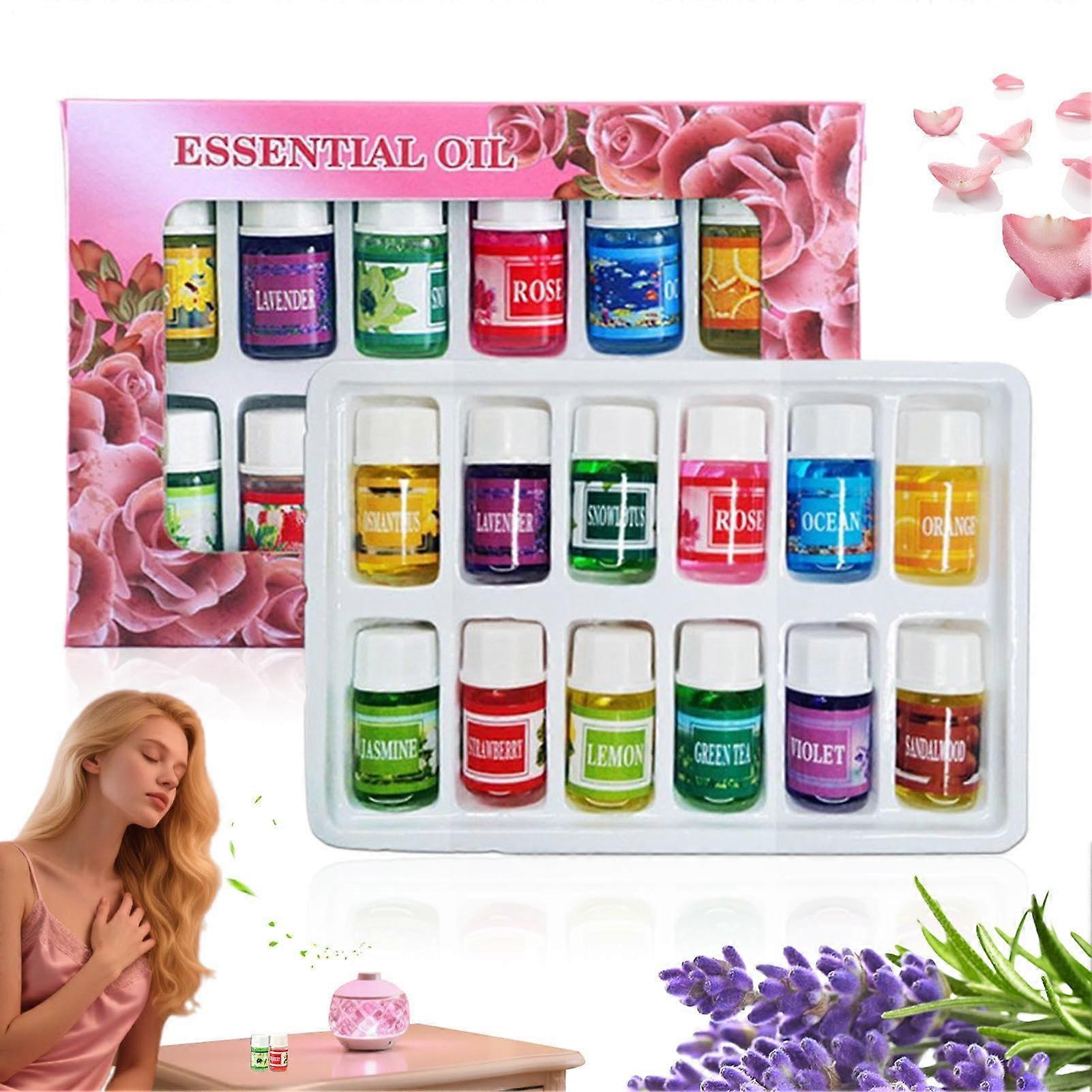 Diffuser Oils  12 Pieces Aroma Oil Set for Home, Natural WaterSoluble Humidifier Scents 3ml LongLasting Air Freshener for Room, Car and Home