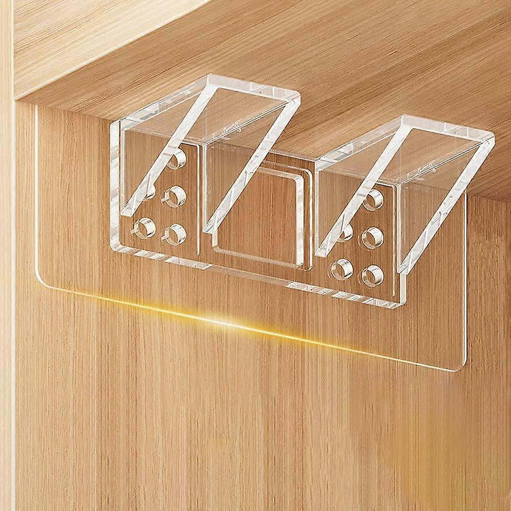 Adhesive Hooks Pack of 6 Large SelfAdhesive Shelf Brackets, Double Row Thickened Reinforced Design