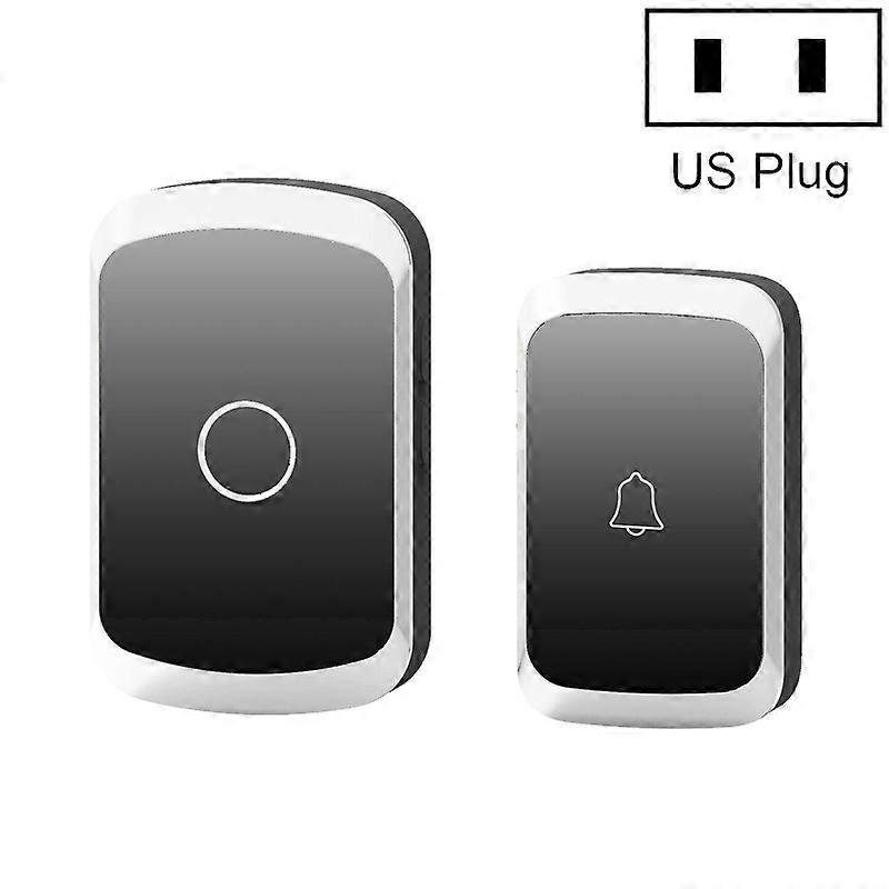 Remote Control Waterproof Doorbell US Plug - Black