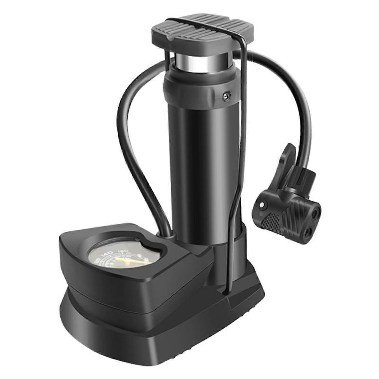 Fußpumpe mit Manometer für Fahrräder, Motorräder Multifunktionale Luftpumpe für Reifen und Bälle bis PSI.