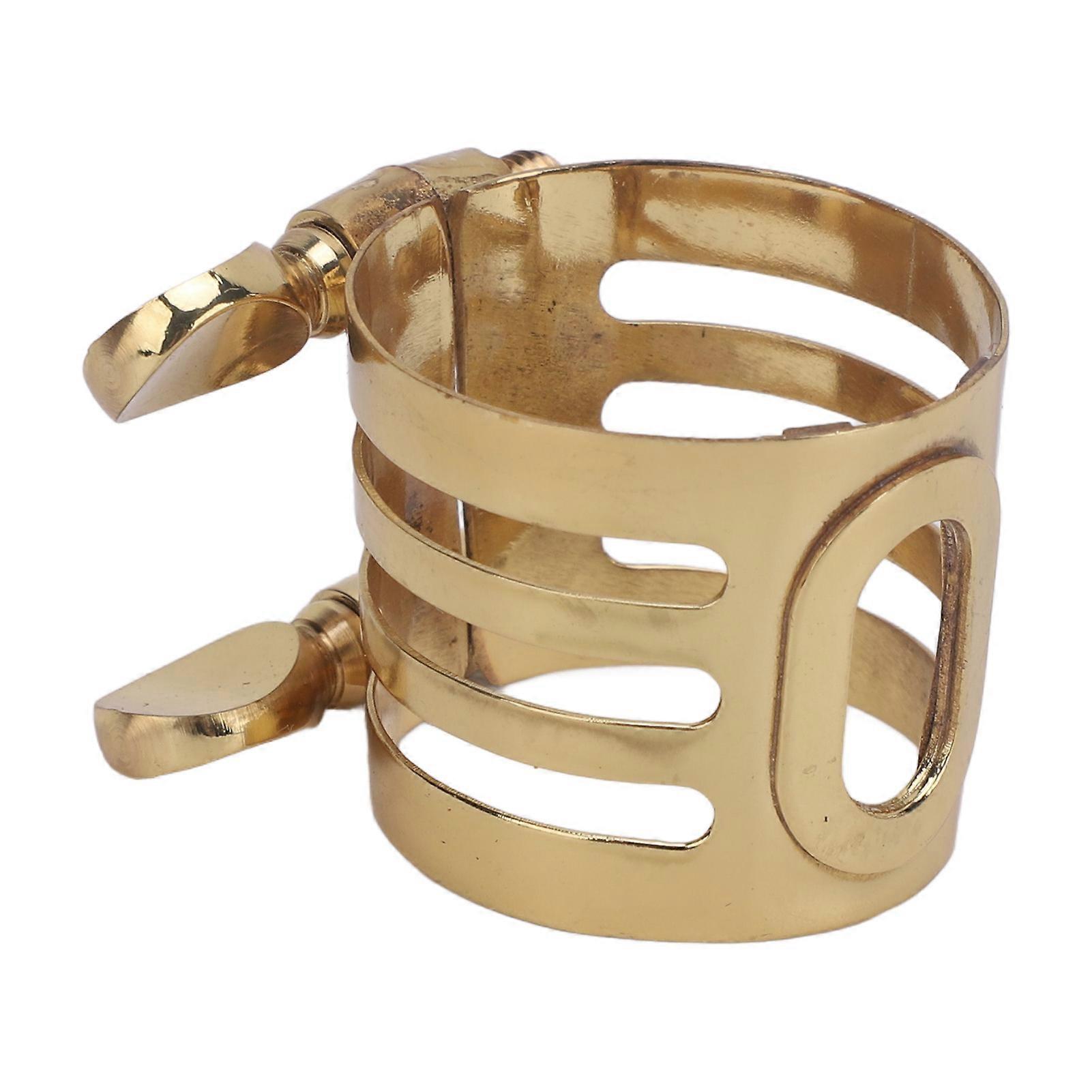 Alto Saxophone Mouthpiece Ligature Brass Gold Double Screws Alto Sax Ligature Fastener for Replacement