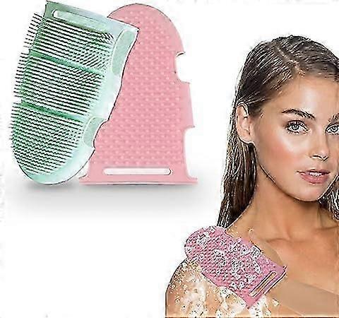 2 قطعة فرشاة حمام سيليكون ، فرشاة تنظيف الجسم ، فرشاة غسيل تقشير الحمام في الحمام لجميع أنواع البشرة