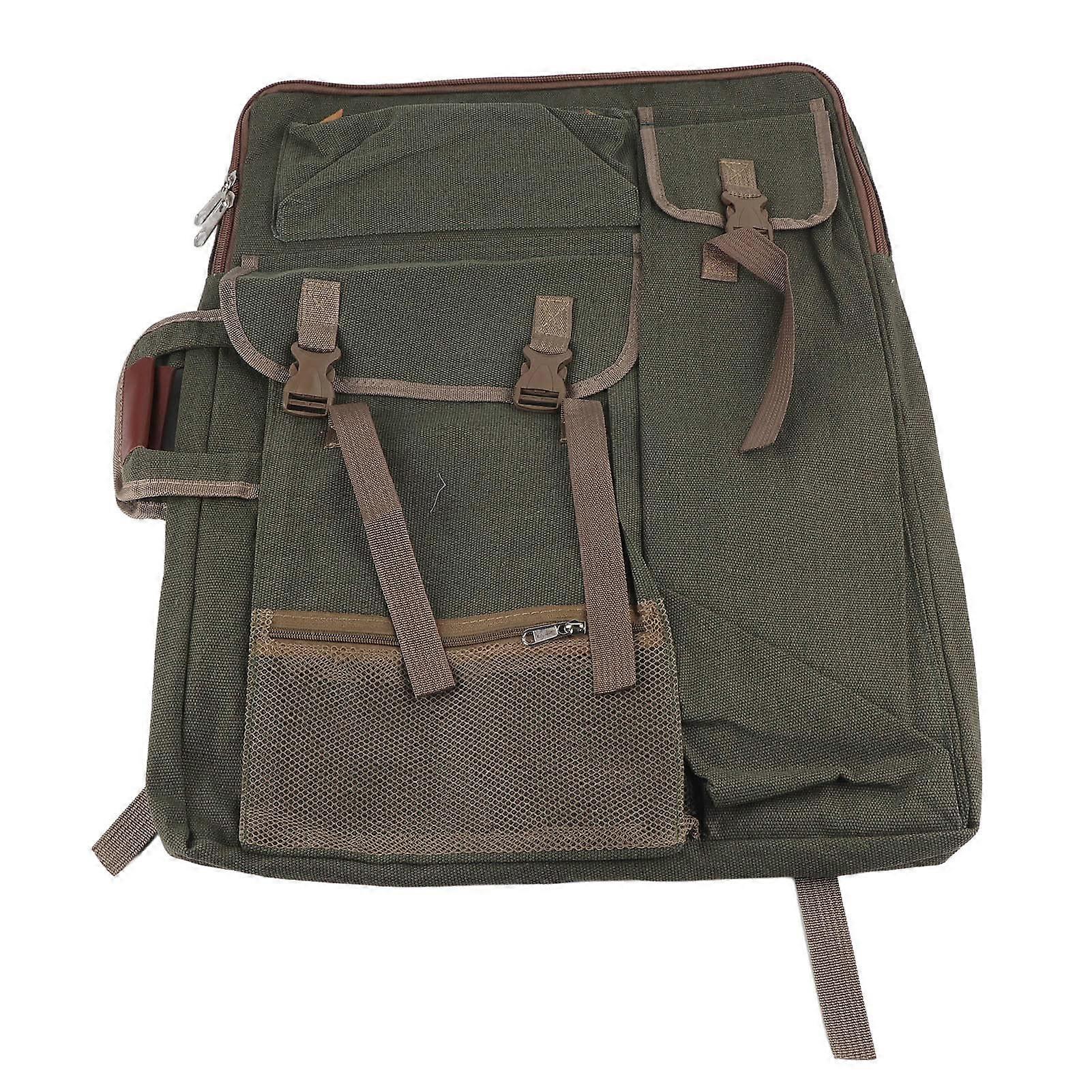 Large Waterproof Canvas Sketch Bag for Outdoor Art Supplies, Smoke Grey, 66 x 50 cm, Durable and Stylish Design