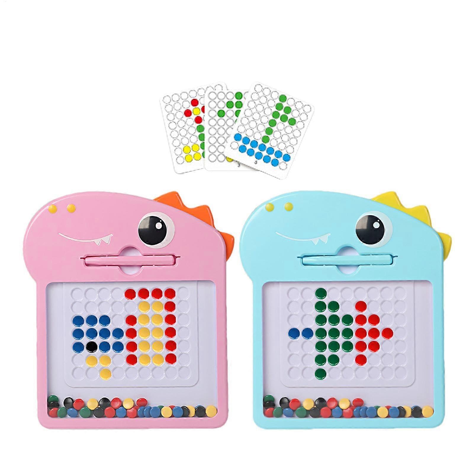 Magnetic Writing Board for Kids 3+, Magnetic Drawing Pad with Dinosaur Theme, Doodle Sketching Bead Design, Colour Box