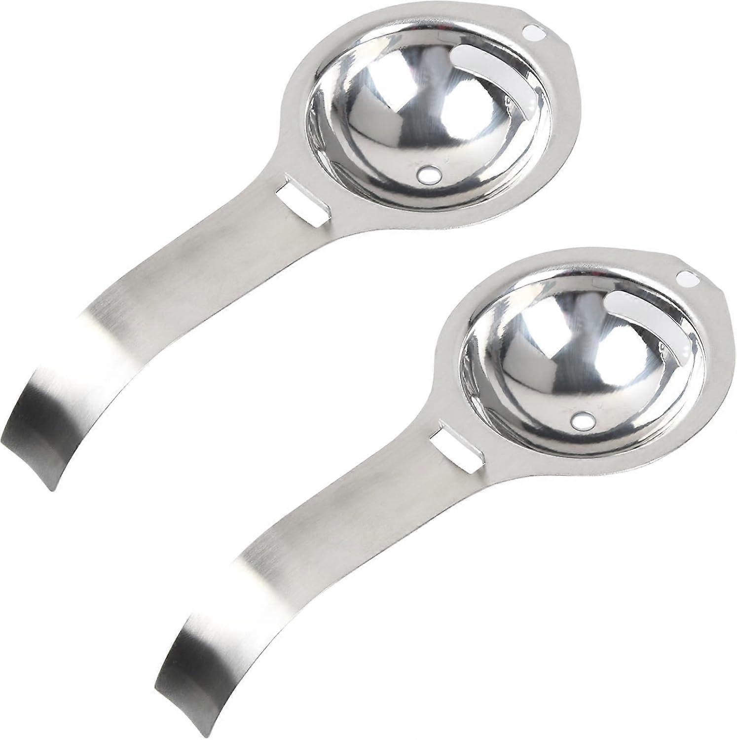 2Pieces Egg Separator, Stainless Steel Egg Yolk Separator Egg Filter
