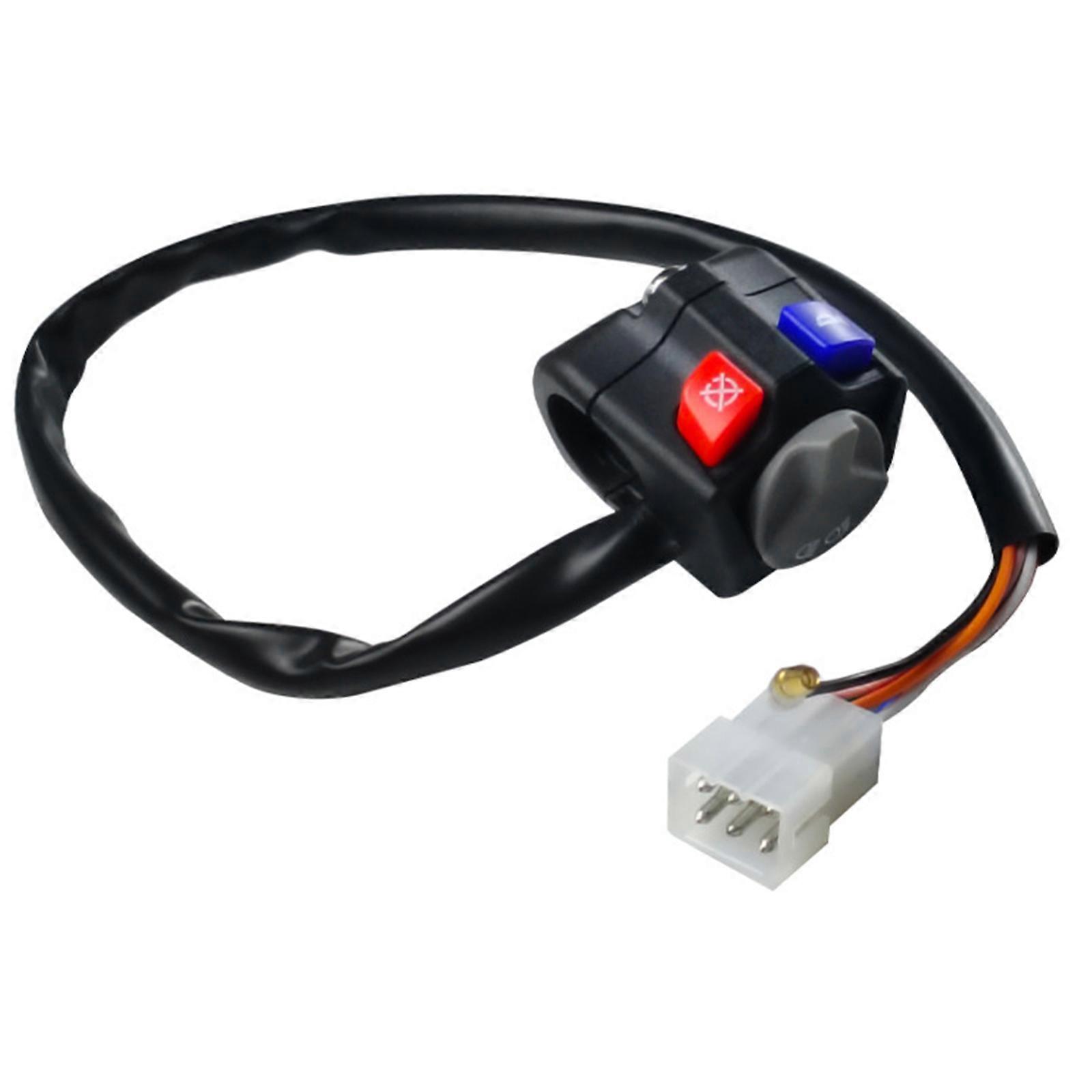 Combination Switch Button Waterproof Starter Stop Button Replacement Motorcycle High/Low Beam Horn Switch Multicolor