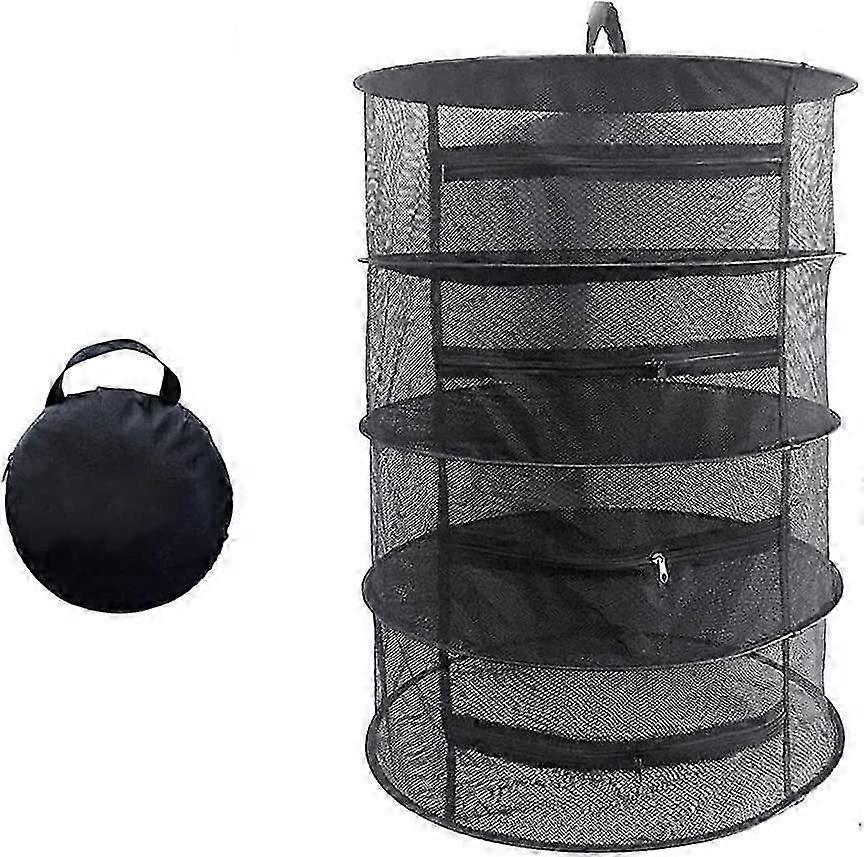 4-Tier Mesh Herb Drying Rack with Zipper, Hanging Net for Drying Herbs