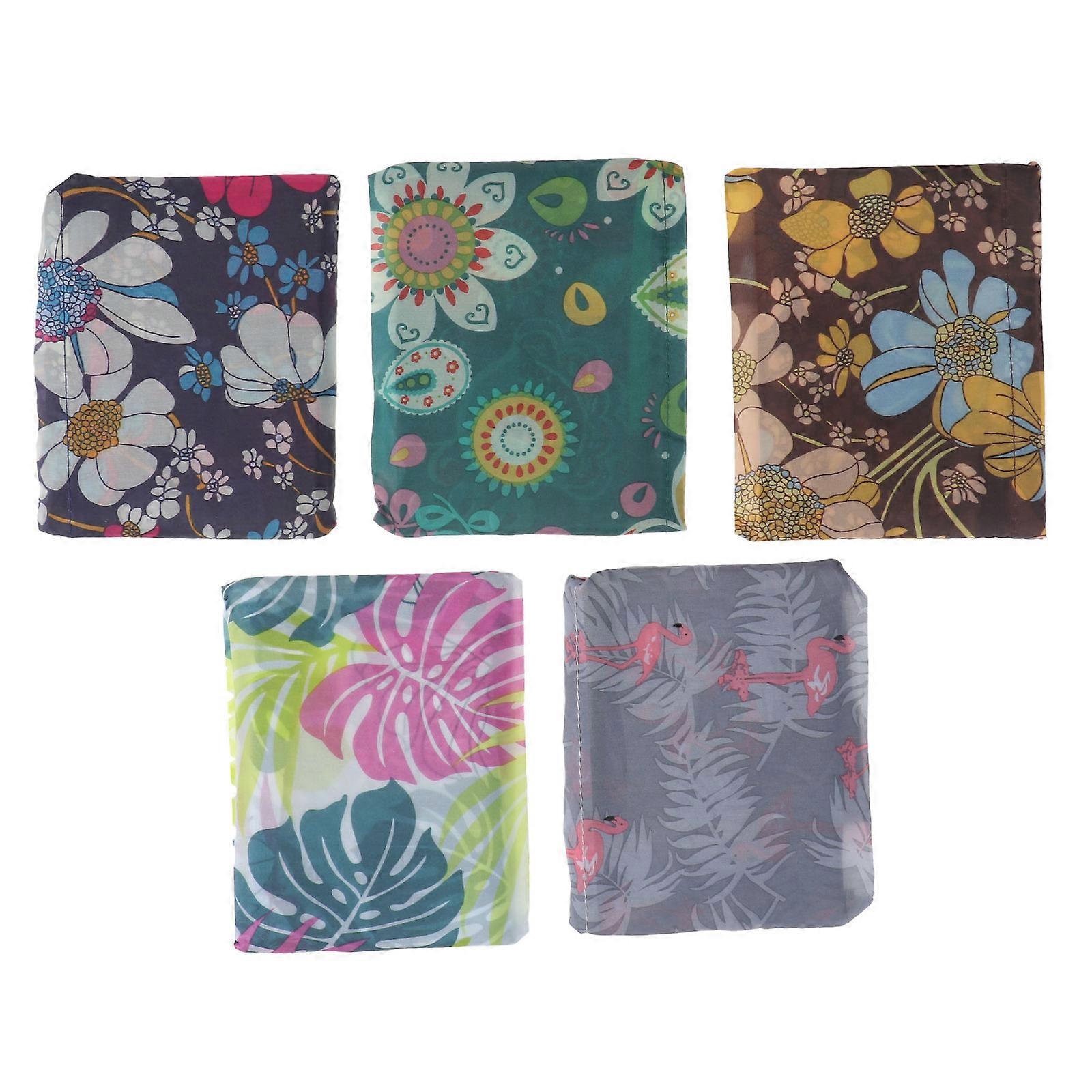 Large Capacity Multi-Purpose Shopping Bag Foldable Pouch With High Bearing Strength Assorted Color 18.08 X 18.08 X 0.39 In 5Pcs