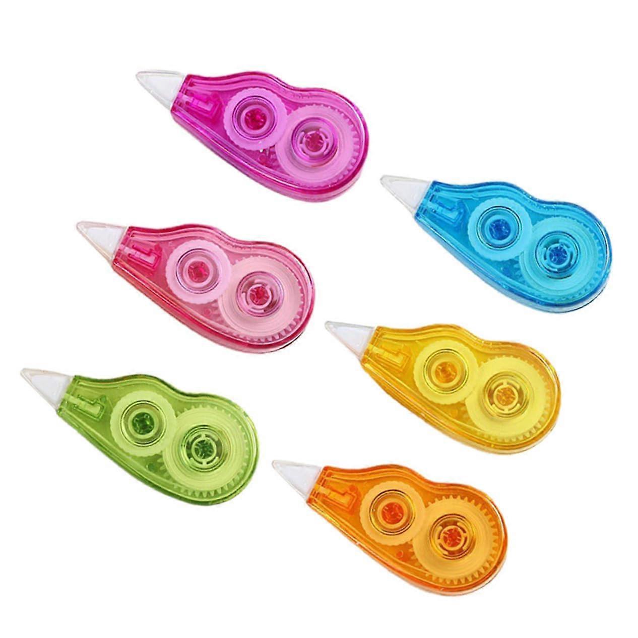 6 x Correction Tape Art Eraser Correction Tapes Modify Whiteout Tape Tape Corrector Ballpoint Pen Eraser Portable White Tape Retractable PP