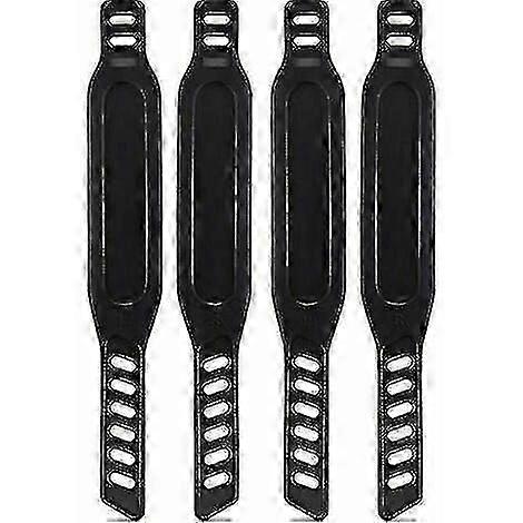 Treningssykkelpedalstropper Gummipedalstropper Enkel justering Universelle pedalstropper for treningssykkel 2 par svart