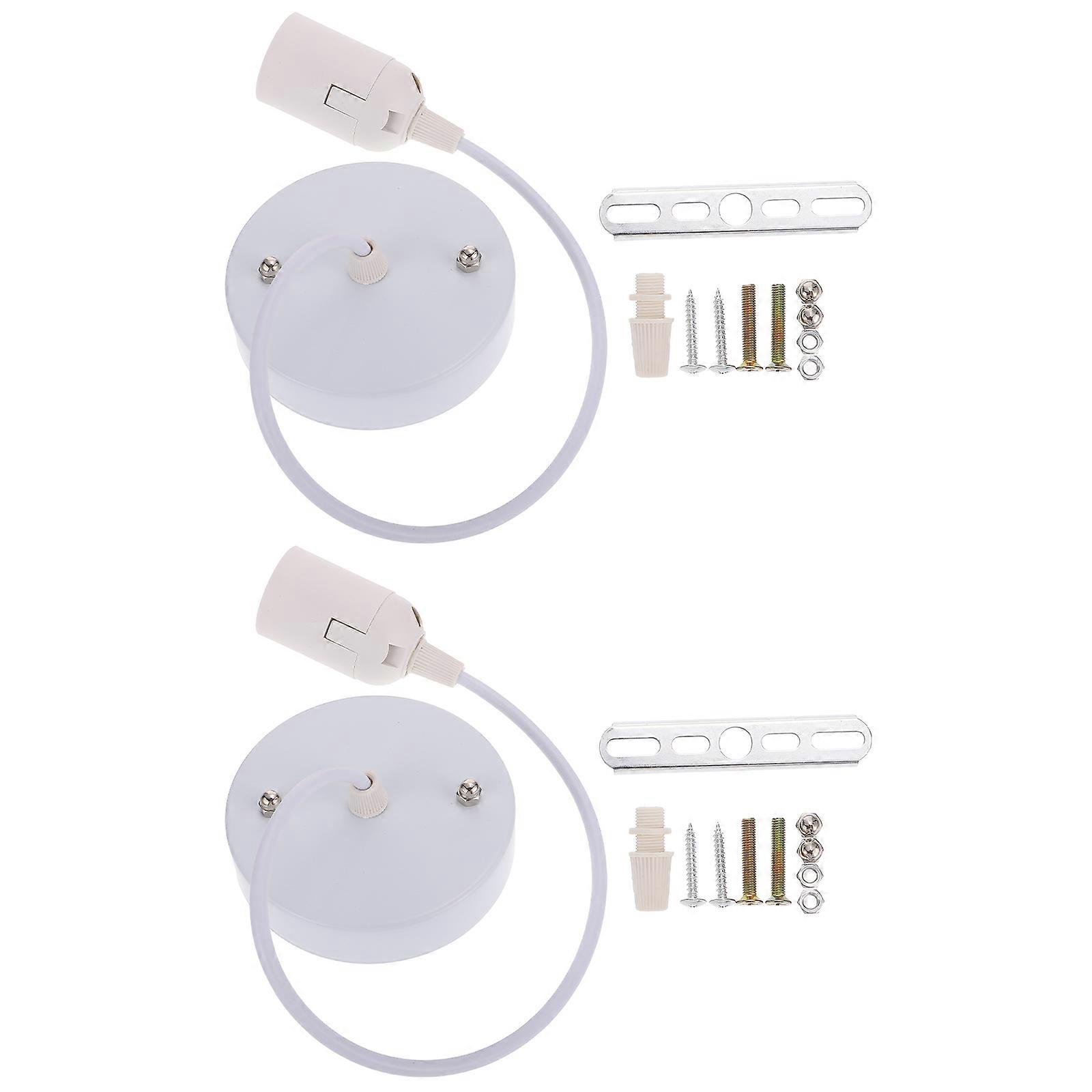 White Iron Chandelier Lamp Base E27 Socket for Light Bulb Perfect for Retro Styles 2 Pieces