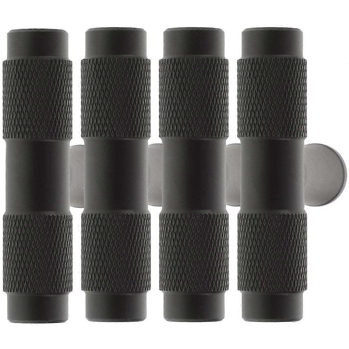 Drawer Pulls Handles Metal Cabinet Pulls Cupboard Door Pull Handles Aluminum Alloy Round Knurling Texture Simple and Decoration 4Pcs