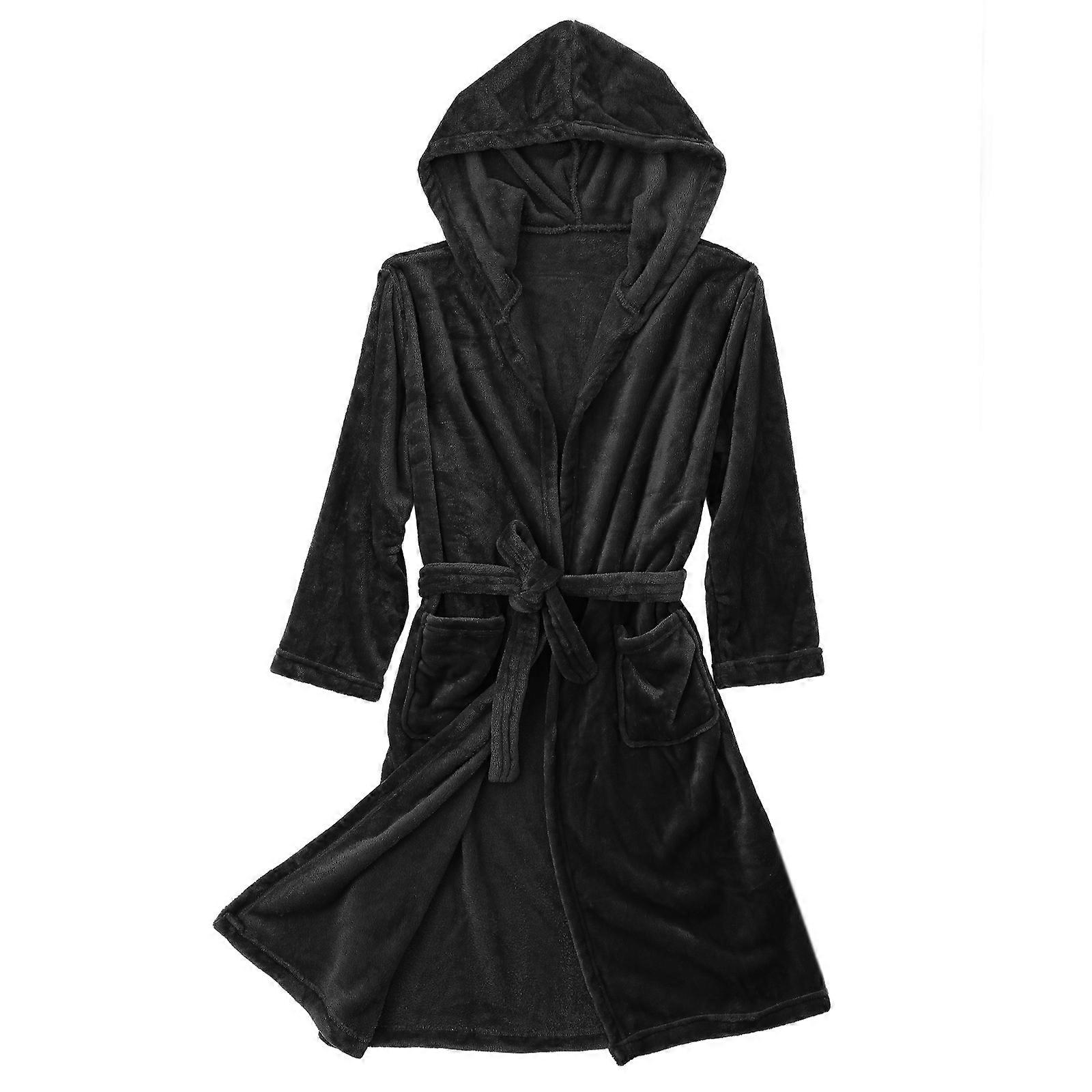 Spa Robe Bathrobe For Men Shower Use Modern Look Loose Fit Polyester 1Set
