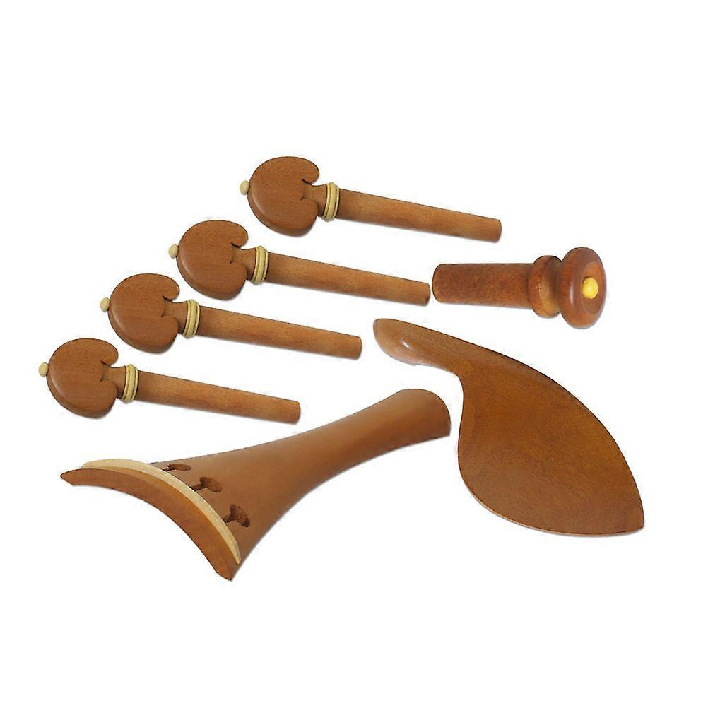Violin Accessory Set Jujube Wood Chinrest, Endpin, Pegs & Tailpiece for Comfortable Playing, Durable & Elegant Fittings for Musicians & Enthusiasts