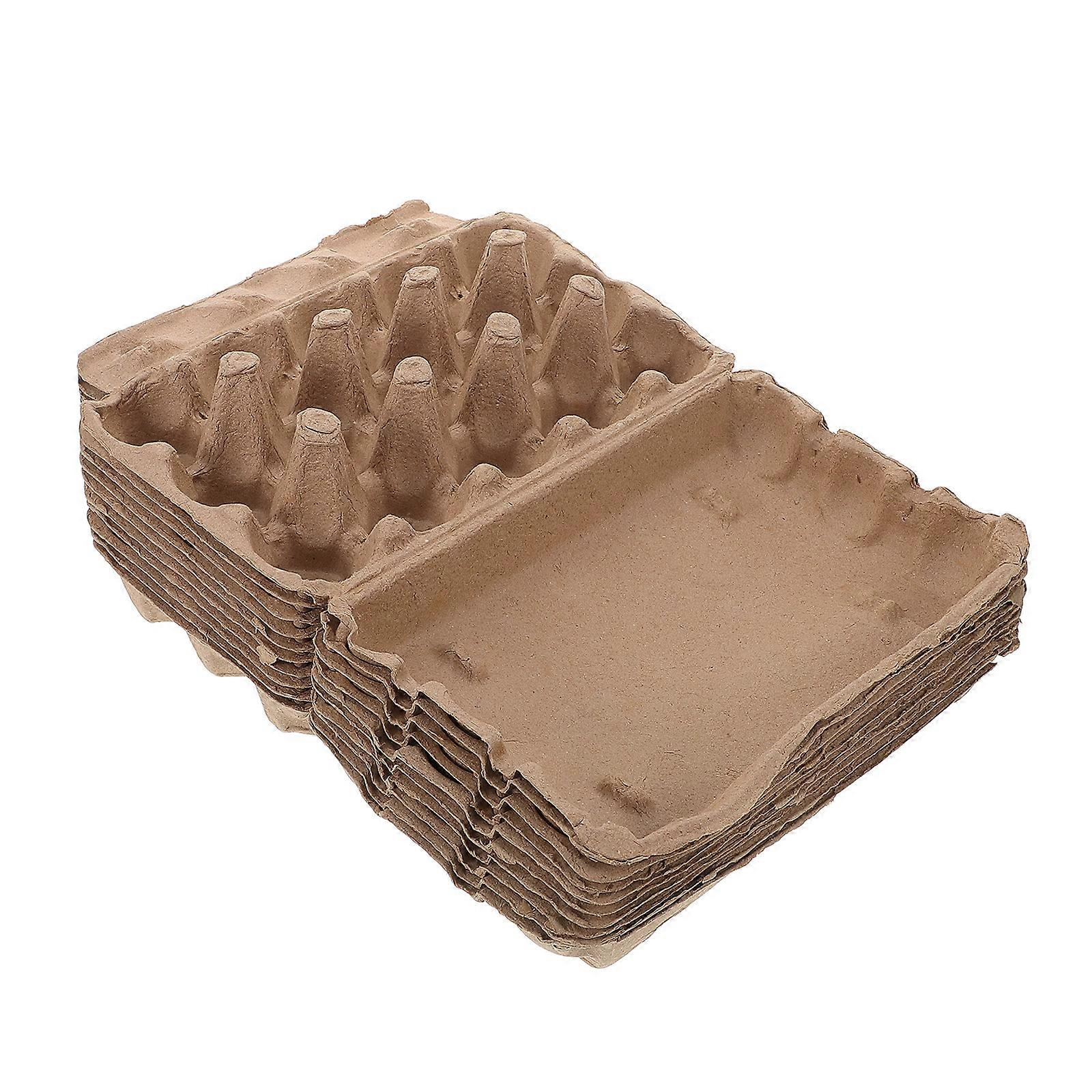 Fridge Egg Holder Organizer Multi-Grid Design Paper Pulp Material Daily Use Safe And Secure 10Pcs