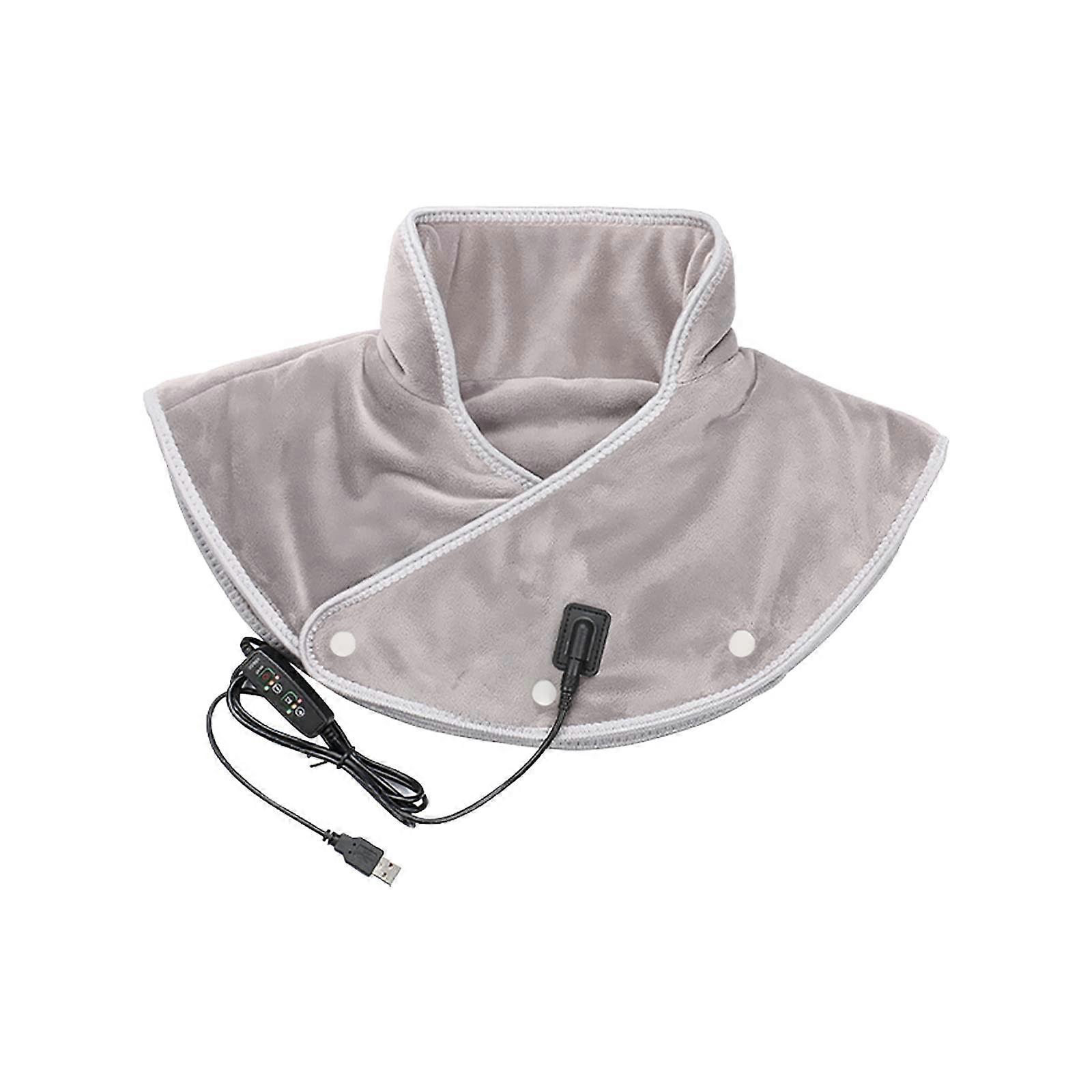 Electric Heating Shoulder and Neck Wrap, USB Double-Sided Soft Velvet Heating Pad with Intelligent Temperature Control for Pain Relief