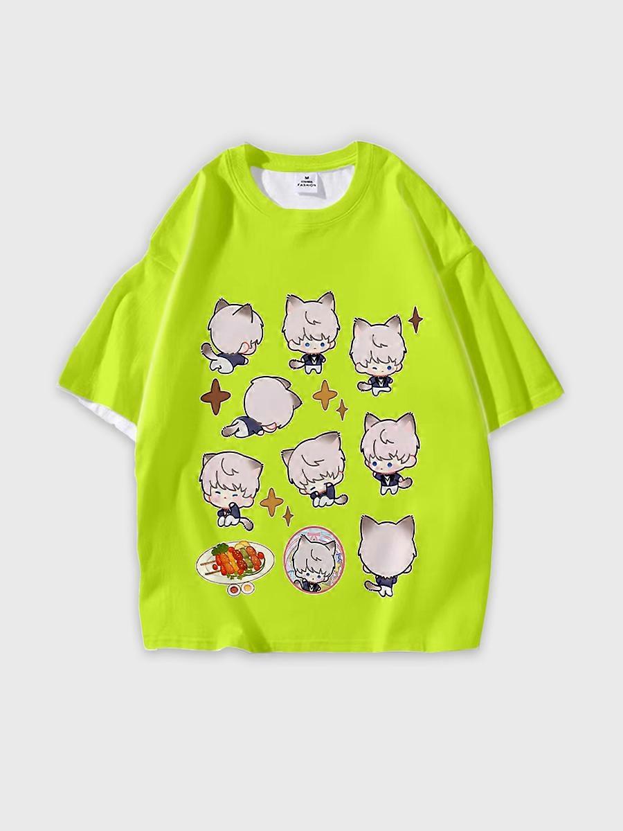 T-shirt round neck Role Pattern loose short sleeve E464