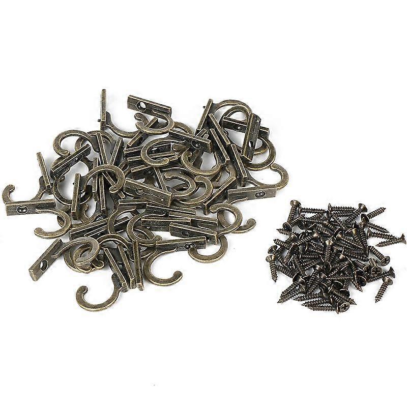 50pcs Set Mini Row Hooks Screw Kit Wall Hanging Clothes Towels Storage Organizer