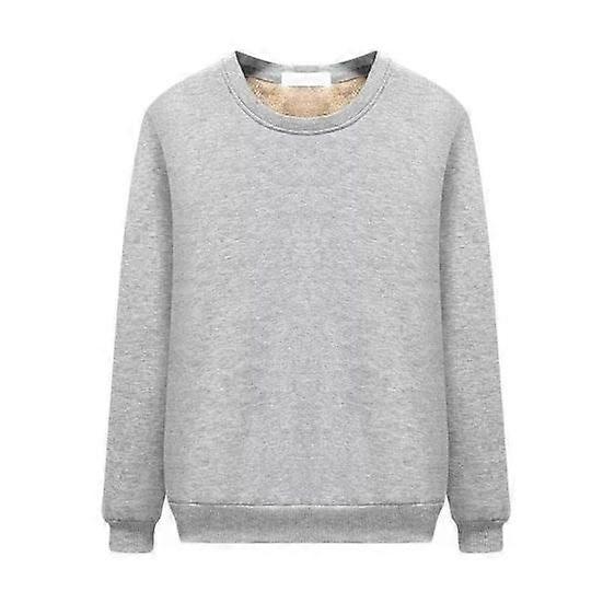 Winter Men Sweatshirt Thickened Plush Keep Warm O Neck Long Sleeves Elastic Cuff Plus Size Solid