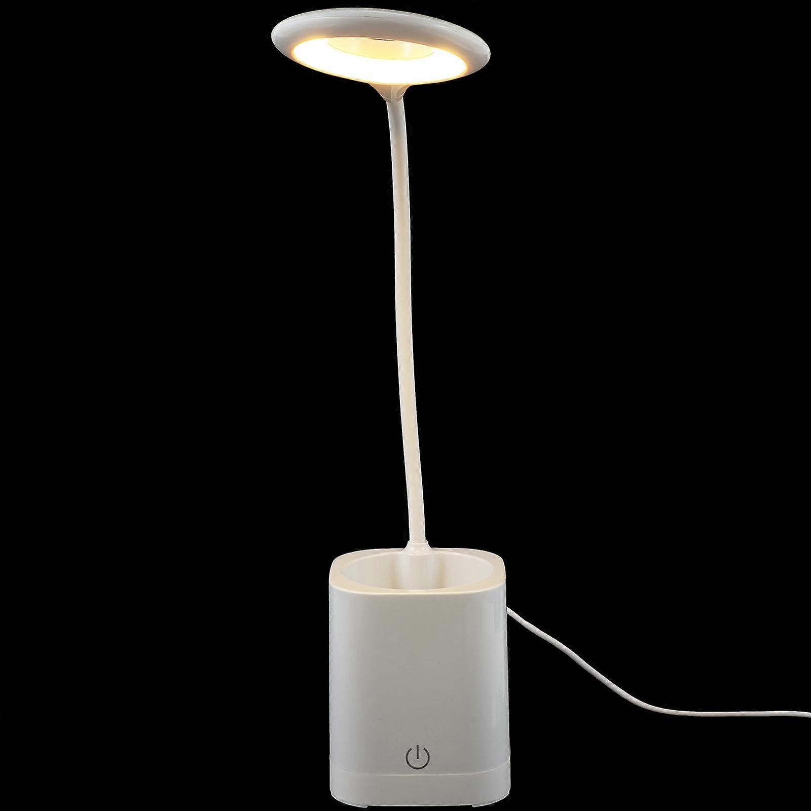 Students Learning Desk Reading Lamp Desk Light with Pen Holder and USB for Home Office Dorm