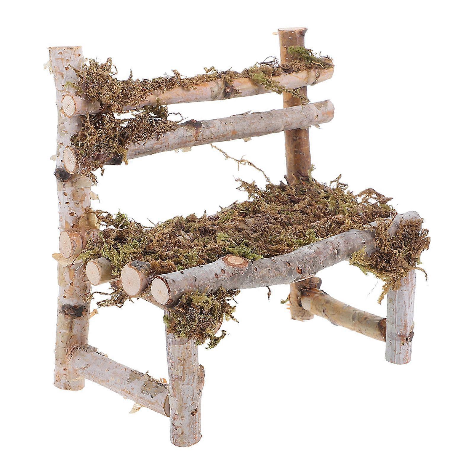 Charming Miniature Wood Chair for Micro Garden Brown Color Adds Warmth and Realistic Details 4.5 Inches