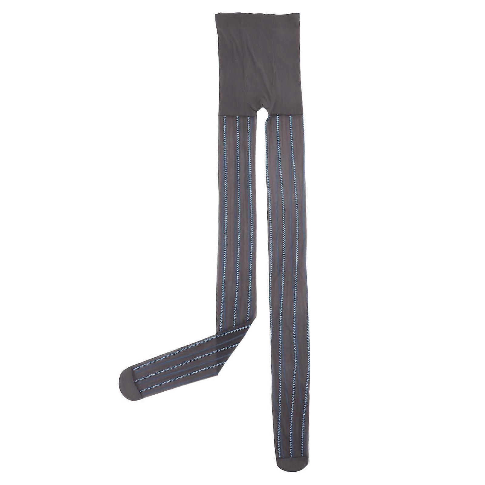 Female Leggings Striped Pantyhose Stylish Stretchy Tights Versatile Pairing Grey 1 Pair