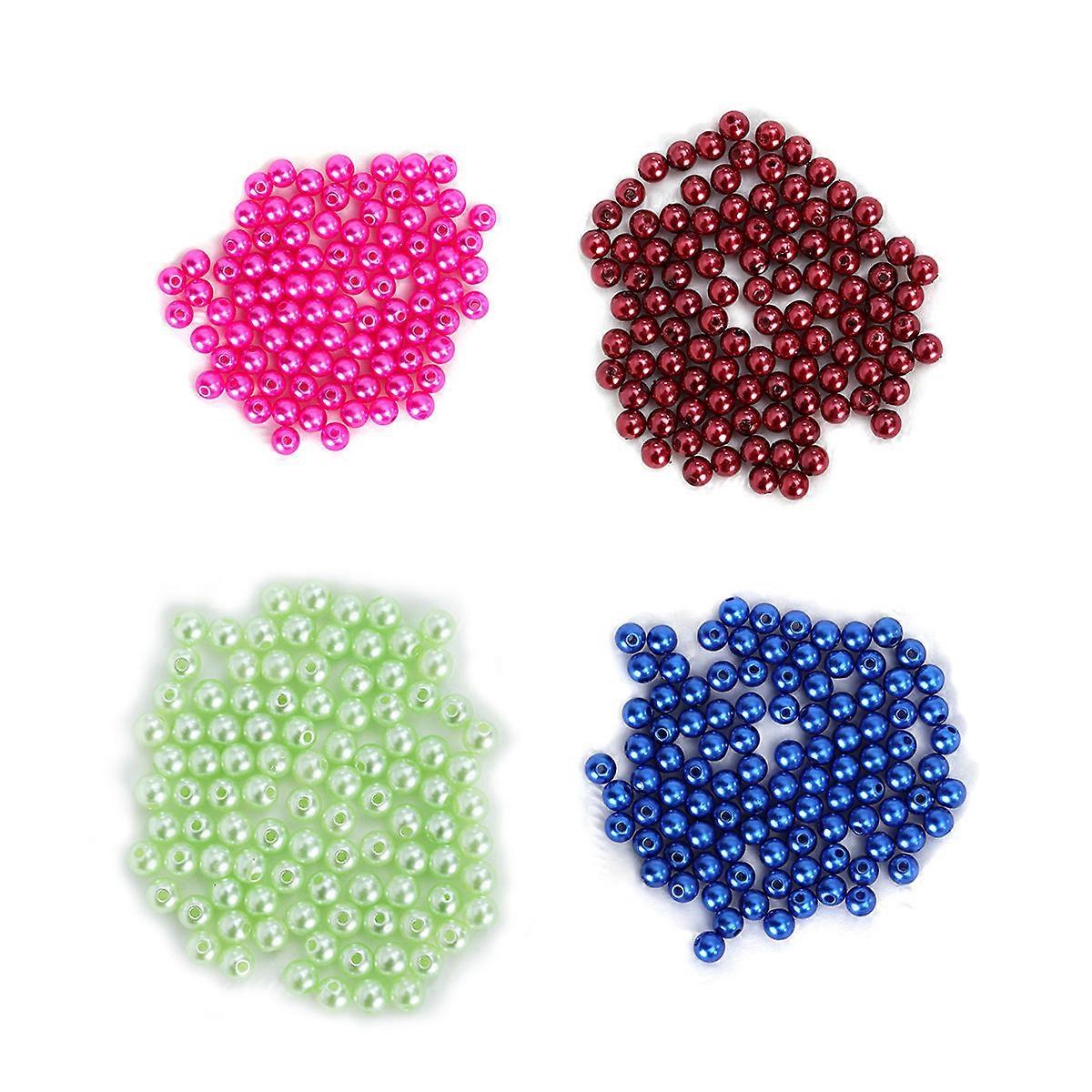 Costume Pearls Circular Bracelet Beads Green Color 6mm Size Earrings Craft Enthusiasts 400Pcs