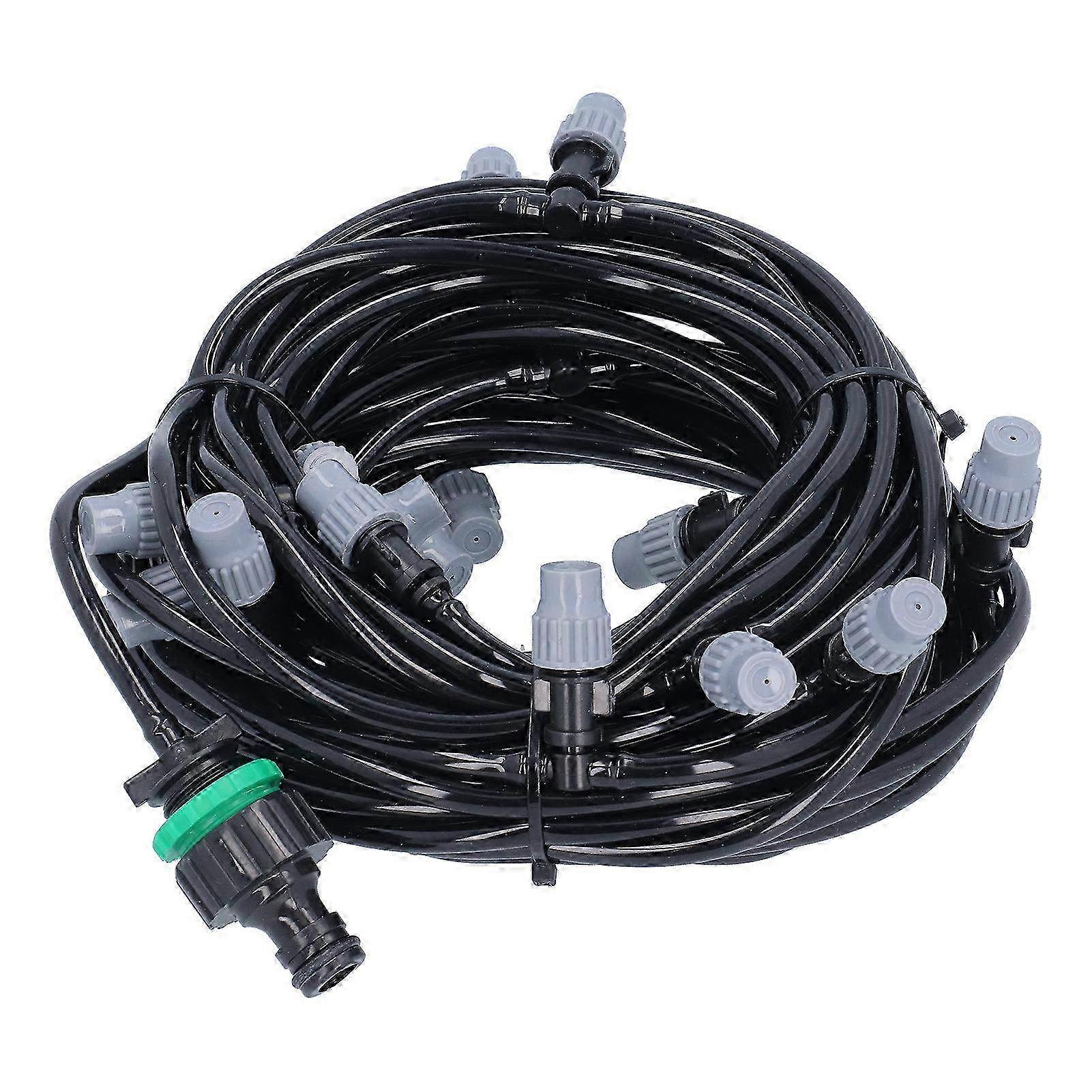 15m / 49.2ft Irrigation Tube Pipe System with 20 Misting Sprayer Heads - Garden Agriculture & Terrace Watering Solution