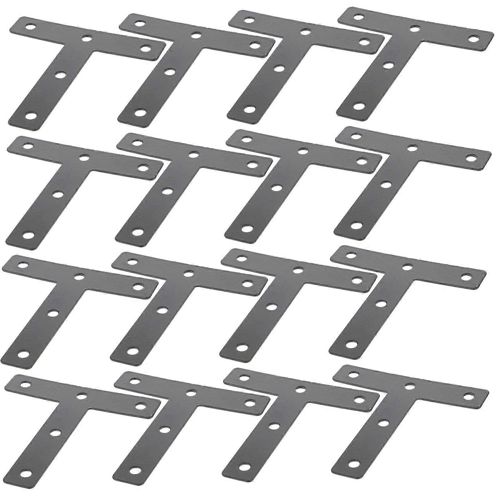 Flat Braces T Shelf Bracket for Furniture Use Rolled Steel 20 Pcs