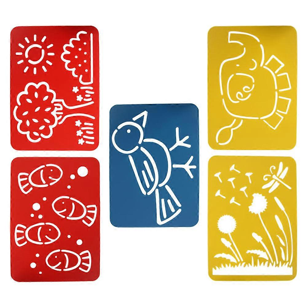 Reusable Plastic Kids Stencil Set For Craft Projects And Art Activities 5Pcs