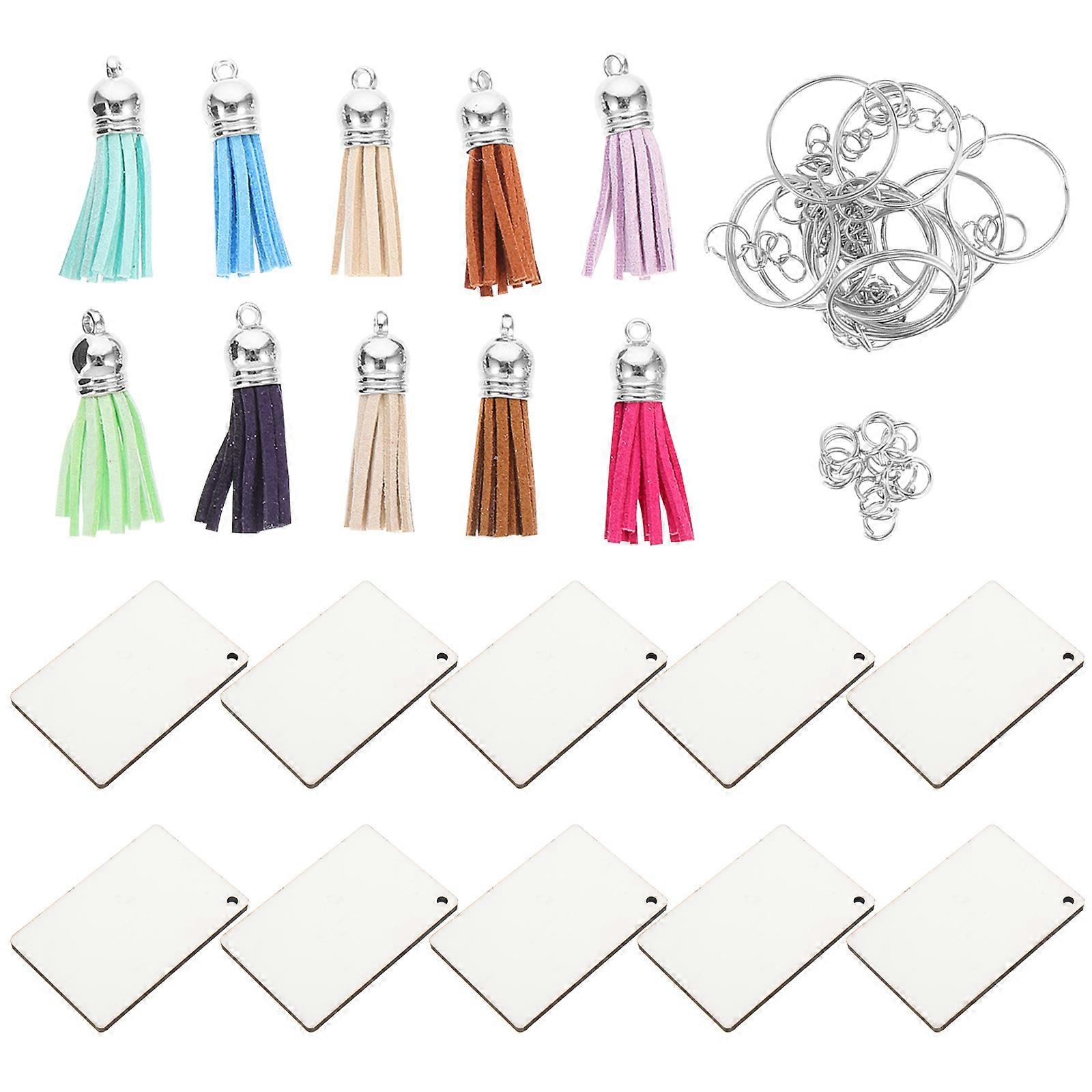 DIY Sublimation Keychain Blanks Pendants Set for DIY Use Multi Color Composite Material 10 Sets