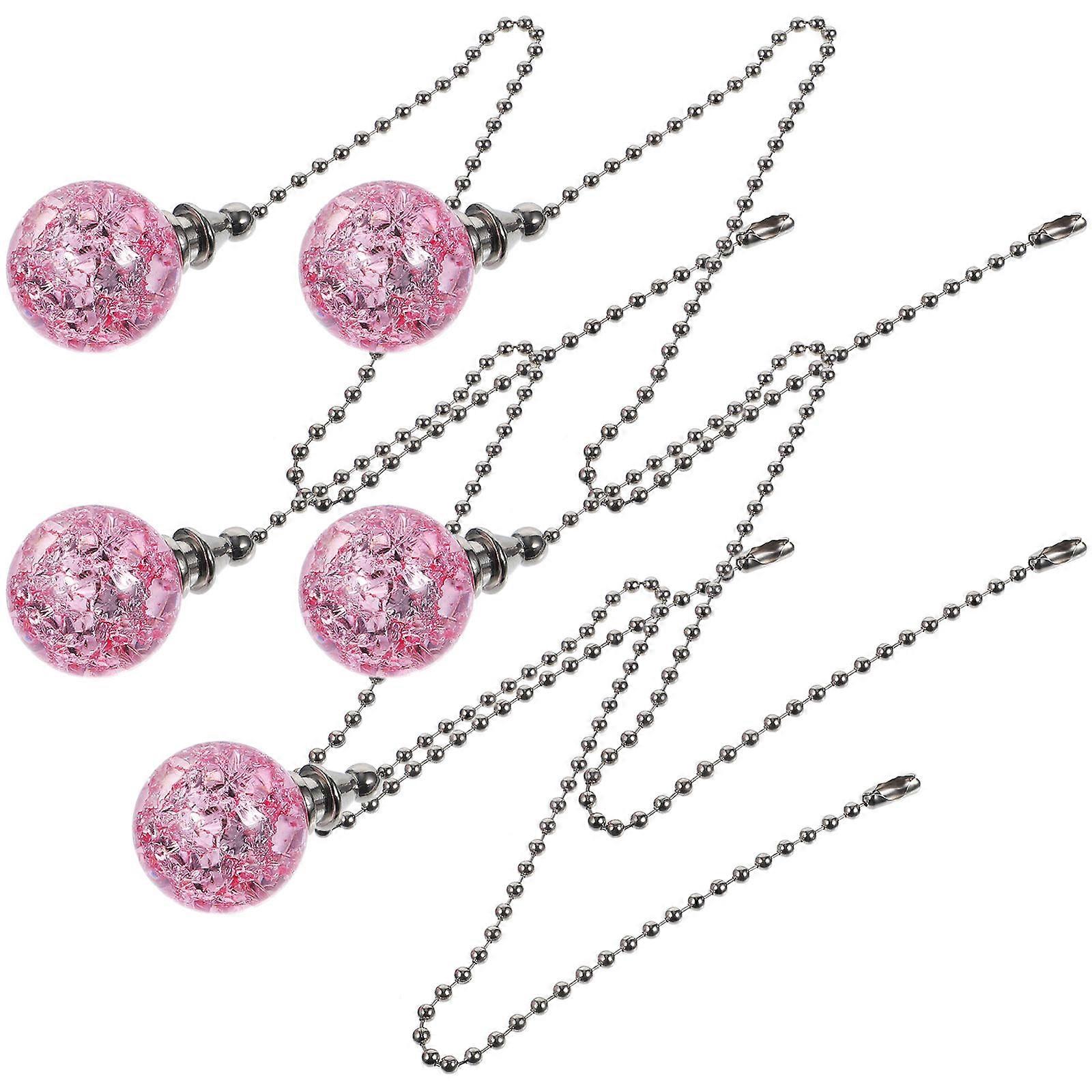 Τραβήξτε αλυσίδα μενταγιόν ανώτατο όριο στολίδια ανεμιστήρων εγχώριας χρήσης εύκολη εγκατάσταση ροζ μέταλλο 34X3X3CM 5Pcs