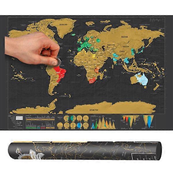 Scratch Map / World Map - 82 x 59 cm gold