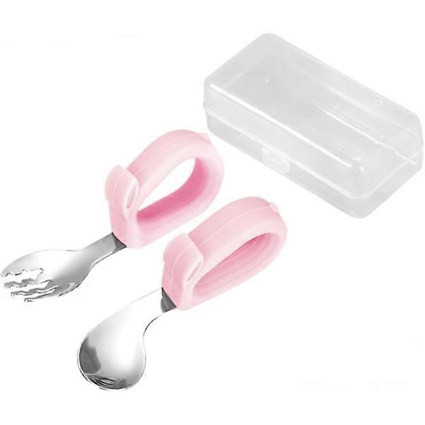 Kids Fork and Spoon Set, Toddler Utensils Fork Spoon Set, Kids Self Feeding Utensils, Safe & Durable