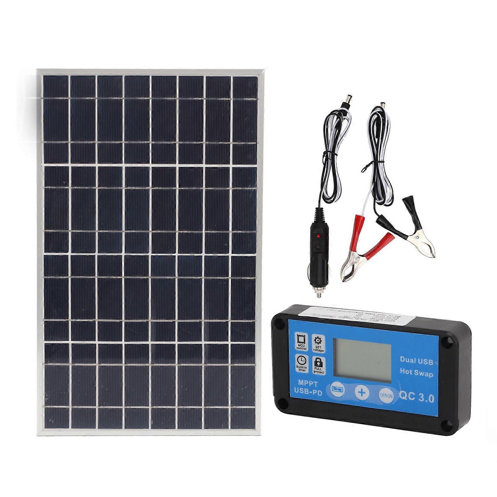 30W Solar Panel Dual USB Charging for RV with 40A Controller