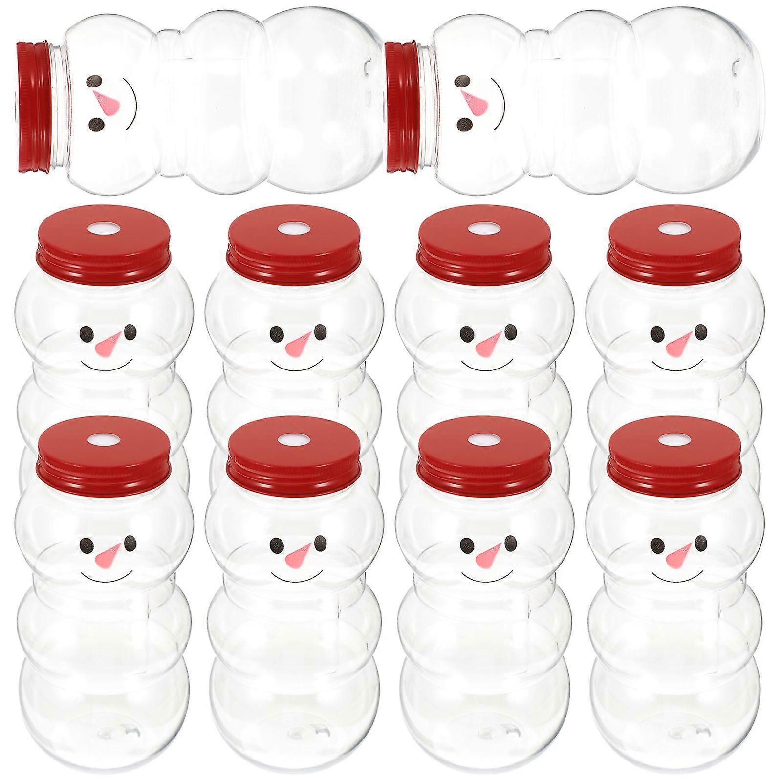 Empty Juice Bottles 10Pcs Christmas Style Flat Bottom Design Drink Containers 500ML For Families And Cafes
