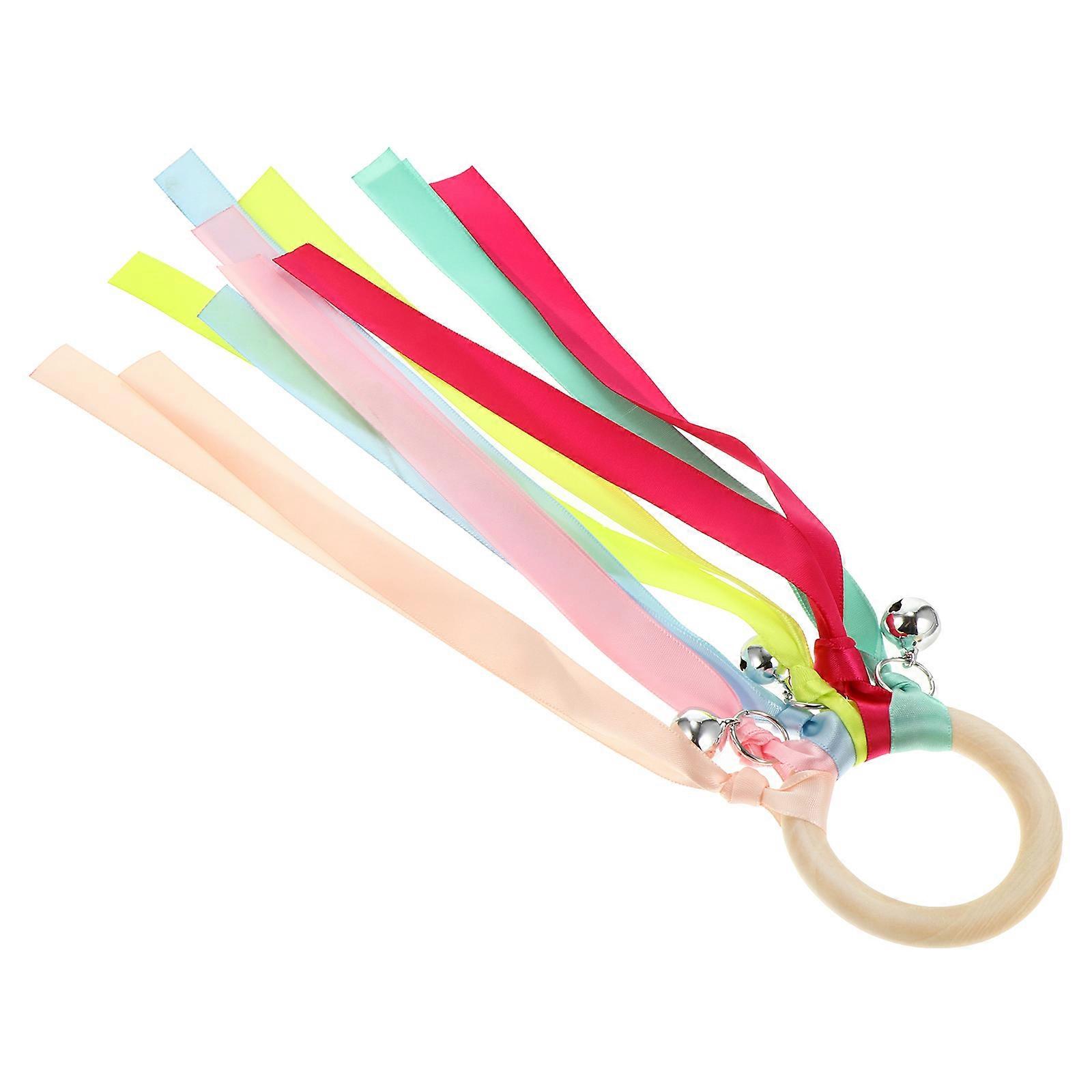 Creative Ribbon Toy with Bell for Kids Play and Party Decor Made of Polyester Multi Color 25cm