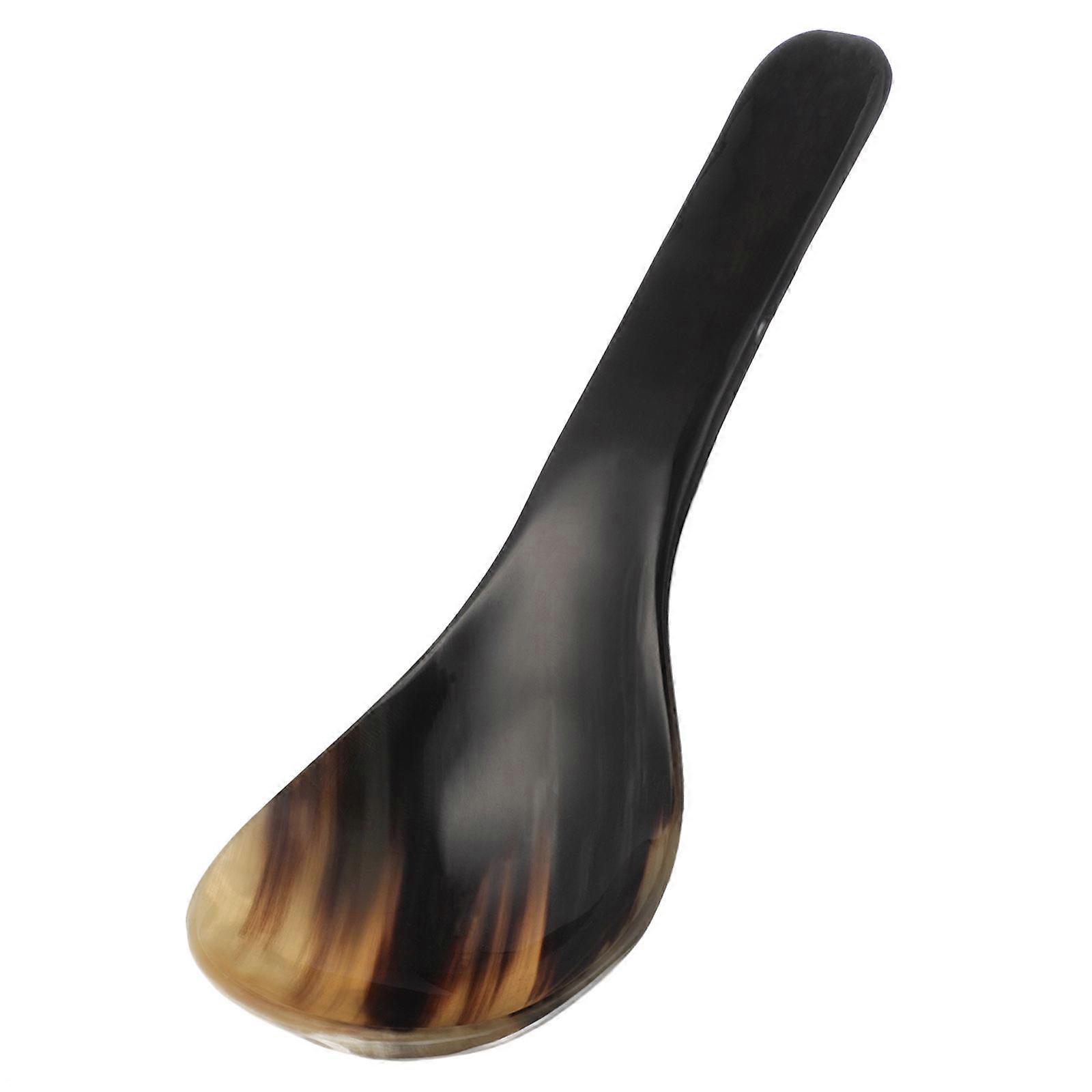 Black Synthetic Ox Horn Spoon for Kitchen Use Smooth Practical Simple Design 1pc