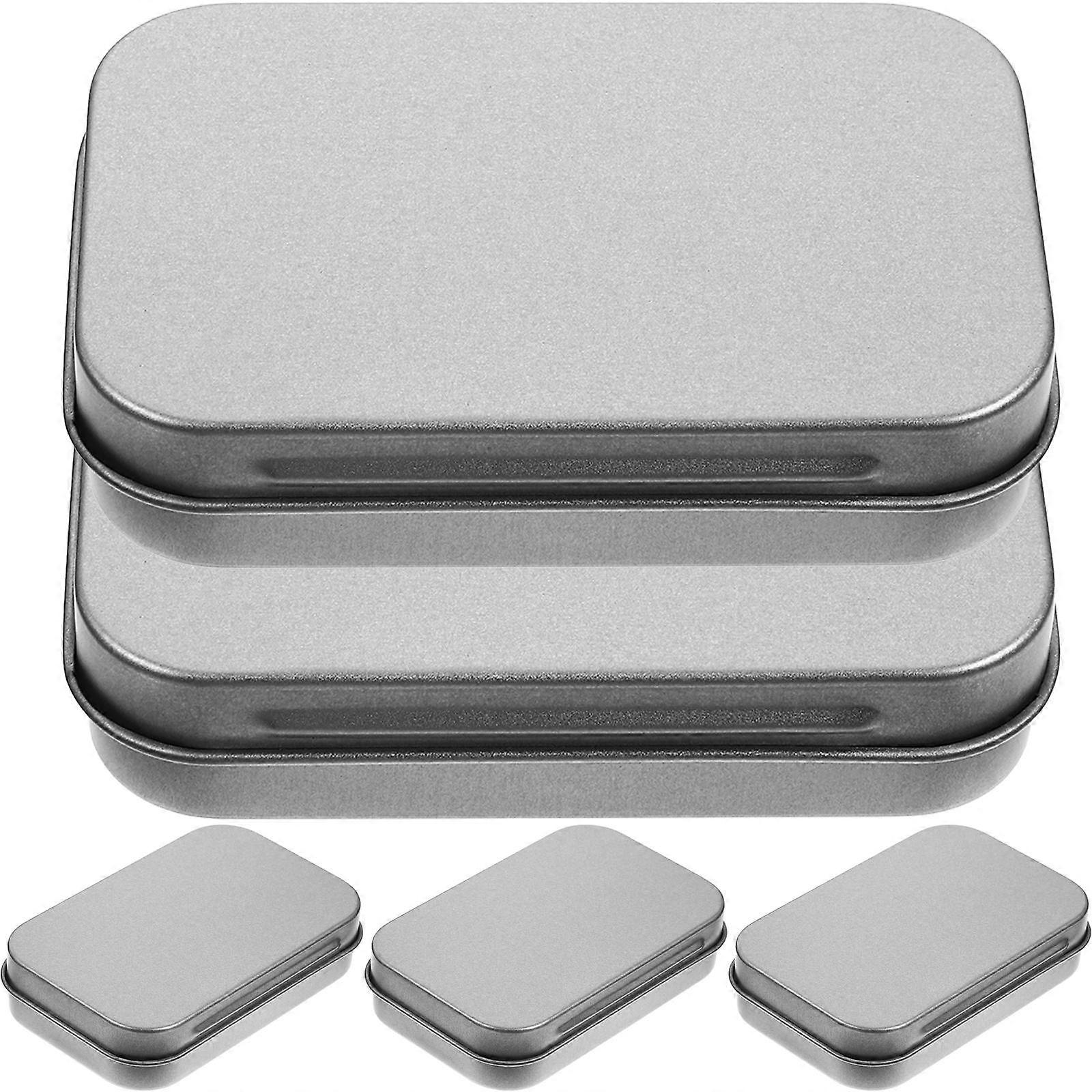 5pcs Hinged Tinplate Storage Boxes with Lid – Portable Small Metal Organizers for Sweets, Cards, Crafts, and Decorative Use – Retro Style Multi